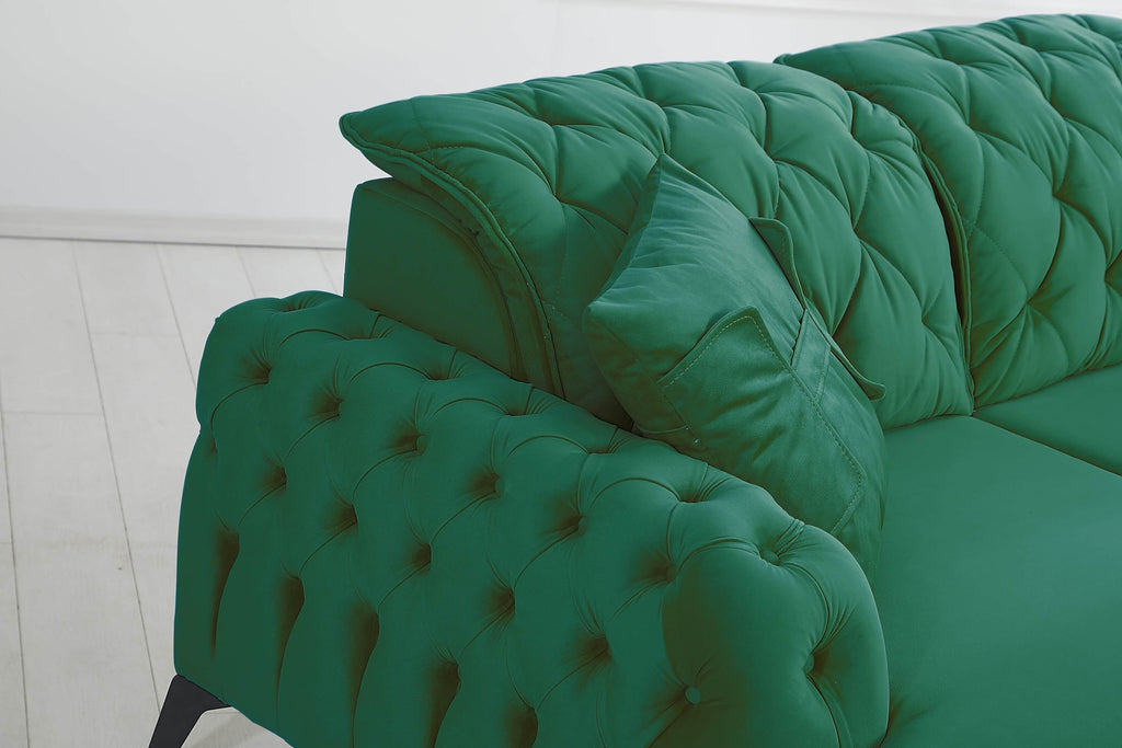 Rubeza Piera Right Hand Facing Corner Sofa - Super Emerald Green