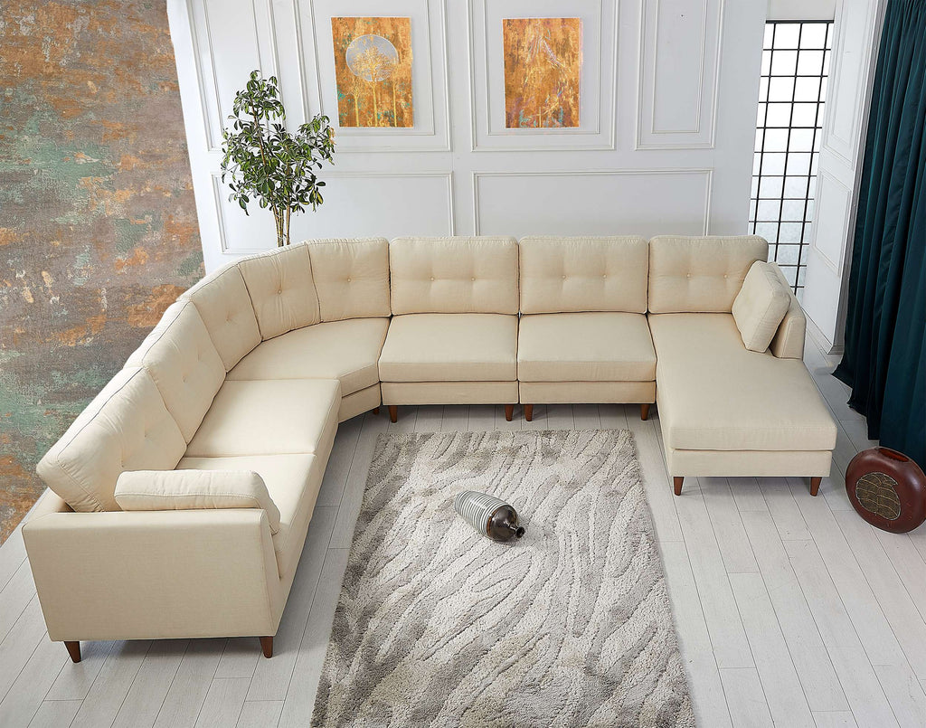 Leo 2+Seater/Corner/Armless 1 Seater/Armless 1 Seater/Chaise - Daisy White All Over