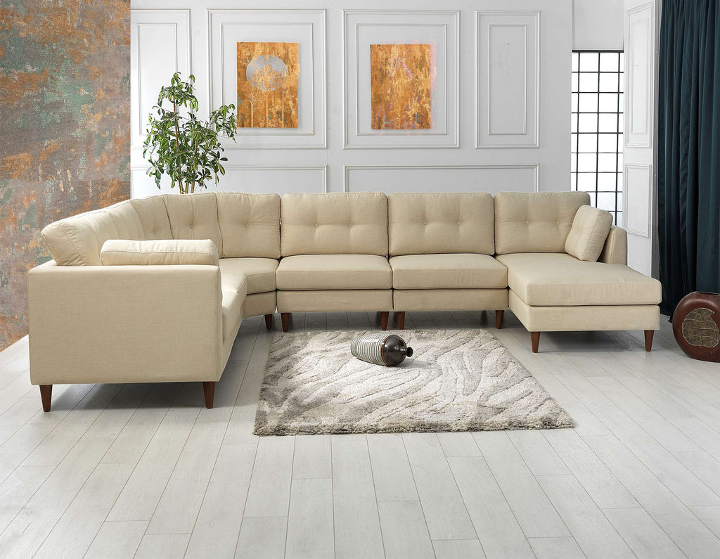 Leo 2+Seater/Corner/Armless 1 Seater/Armless 1 Seater/Chaise - Daisy White All Over
