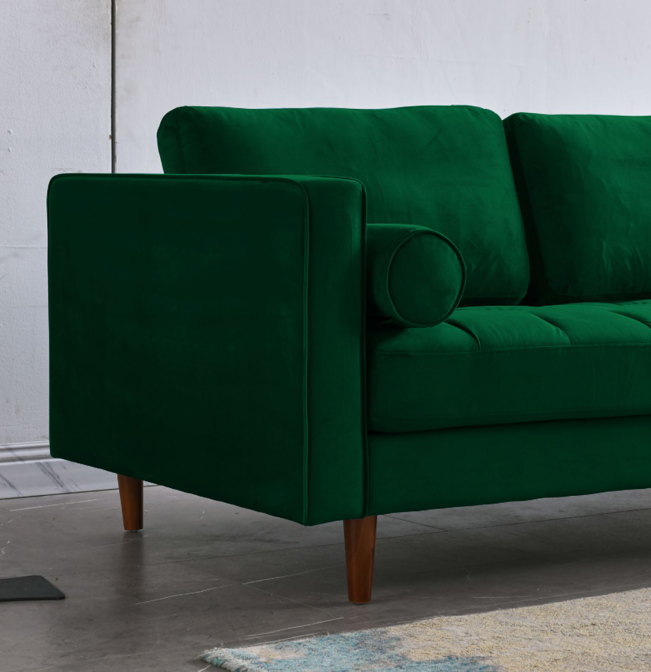 Rubeza Scott 4 Seater Left Hand Facing Chaise End Corner Sofa - Super Emerald Green