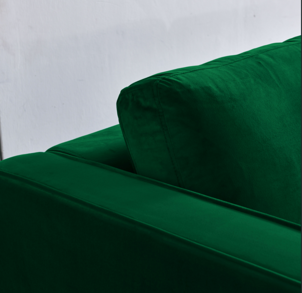 Rubeza Scott 4 Seater Left Hand Facing Chaise End Corner Sofa - Super Emerald Green