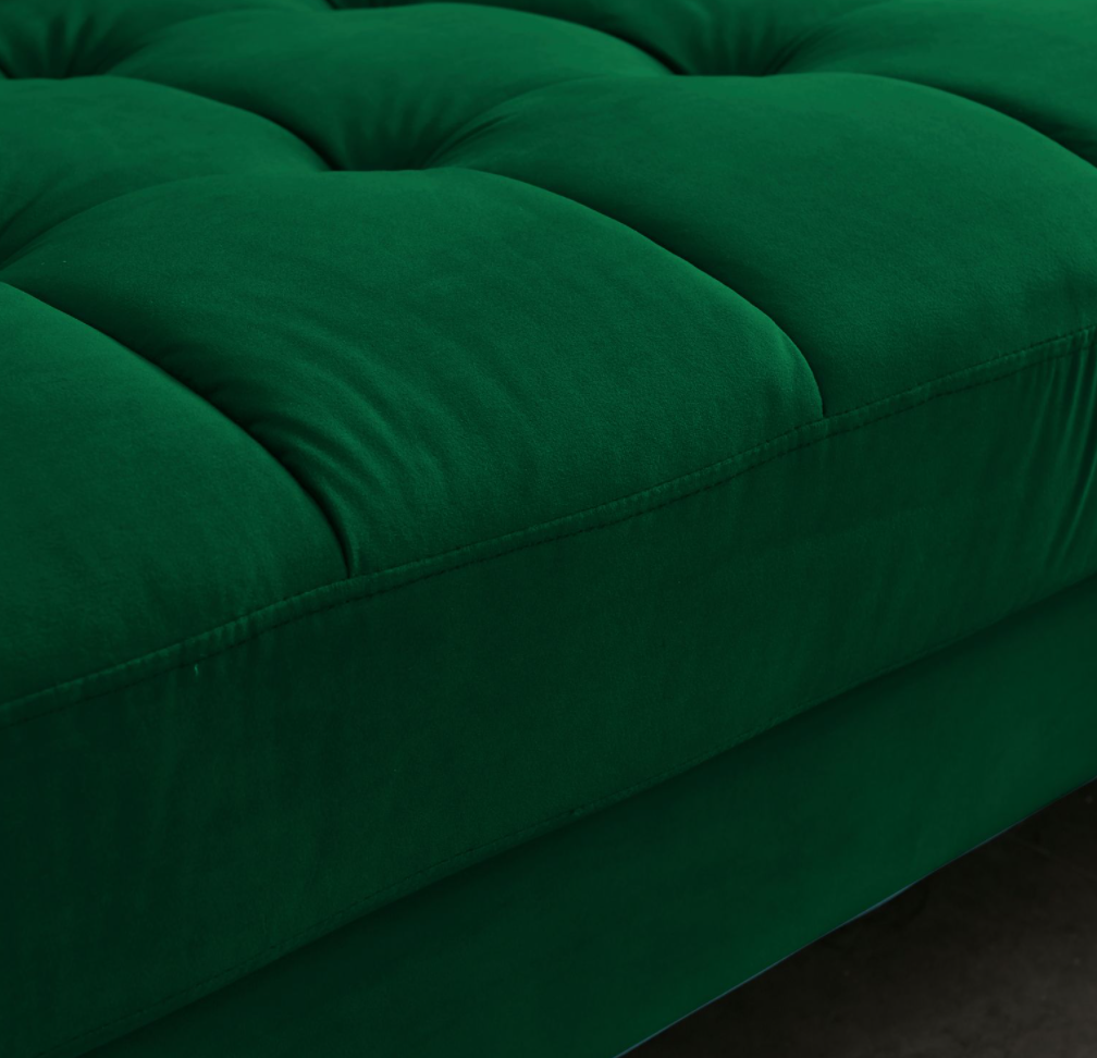 Rubeza Scott 4 Seater Left Hand Facing Chaise End Corner Sofa - Super Emerald Green