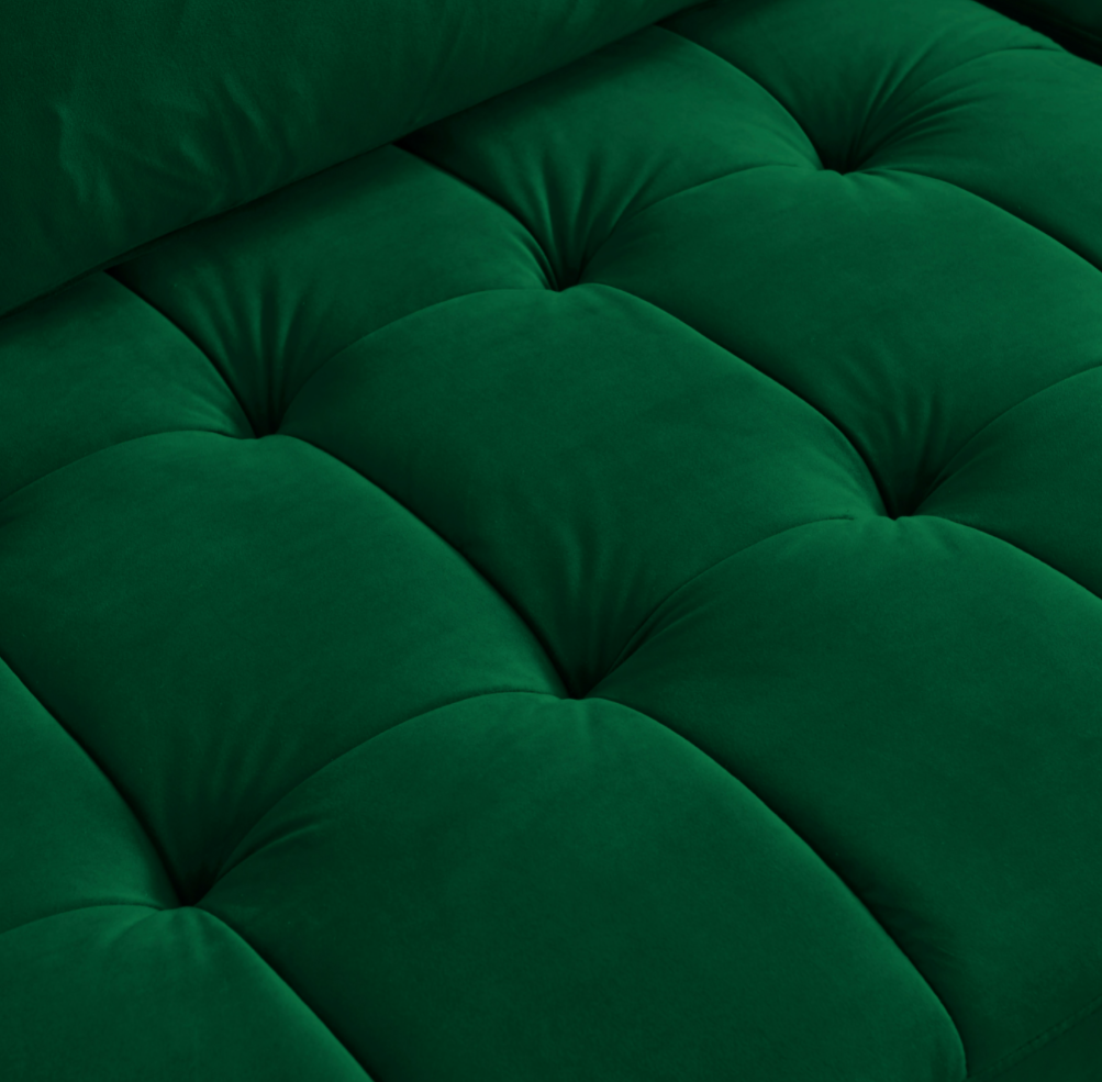 Rubeza Scott 4 Seater Left Hand Facing Chaise End Corner Sofa - Super Emerald Green