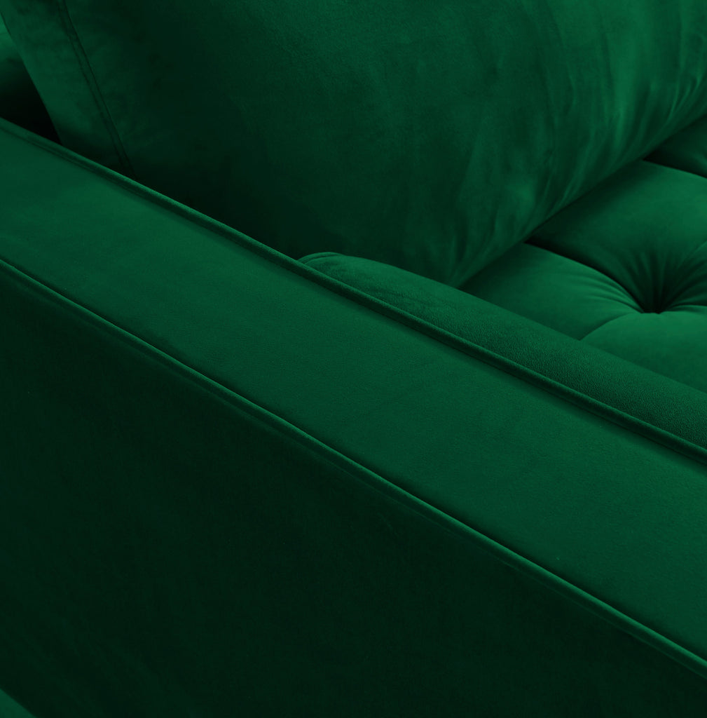 Rubeza Scott 4 Seater Left Hand Facing Chaise End Corner Sofa - Super Emerald Green