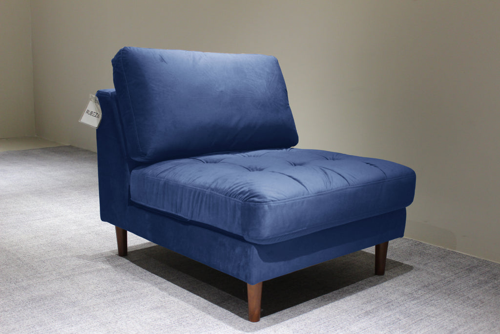 Rubeza Scott 5 Seater Right Hand Facing Chaise End Corner Sofa - Indigo Blue