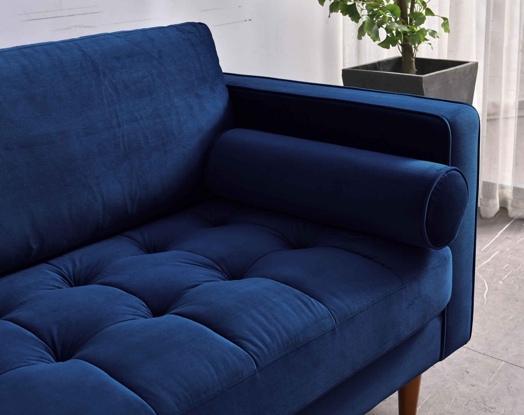 Rubeza Scott 3 Seater Velvet Sofa - Indigo Blue