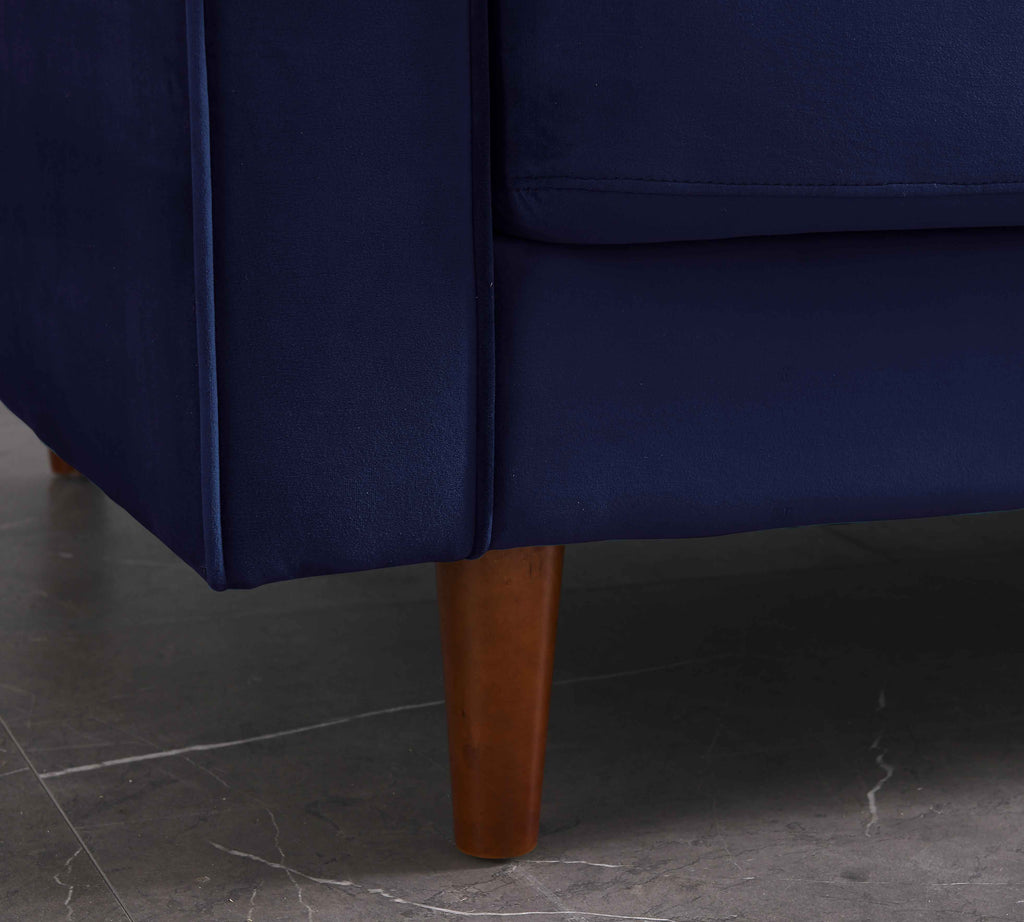 Rubeza Scott 3 Seater Velvet Sofa - Indigo Blue