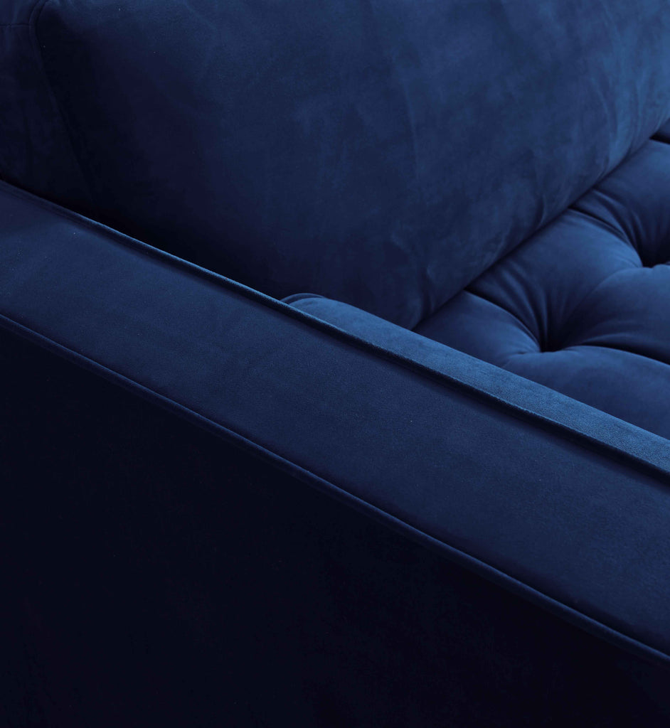Rubeza Scott 3 Seater Velvet Sofa - Indigo Blue