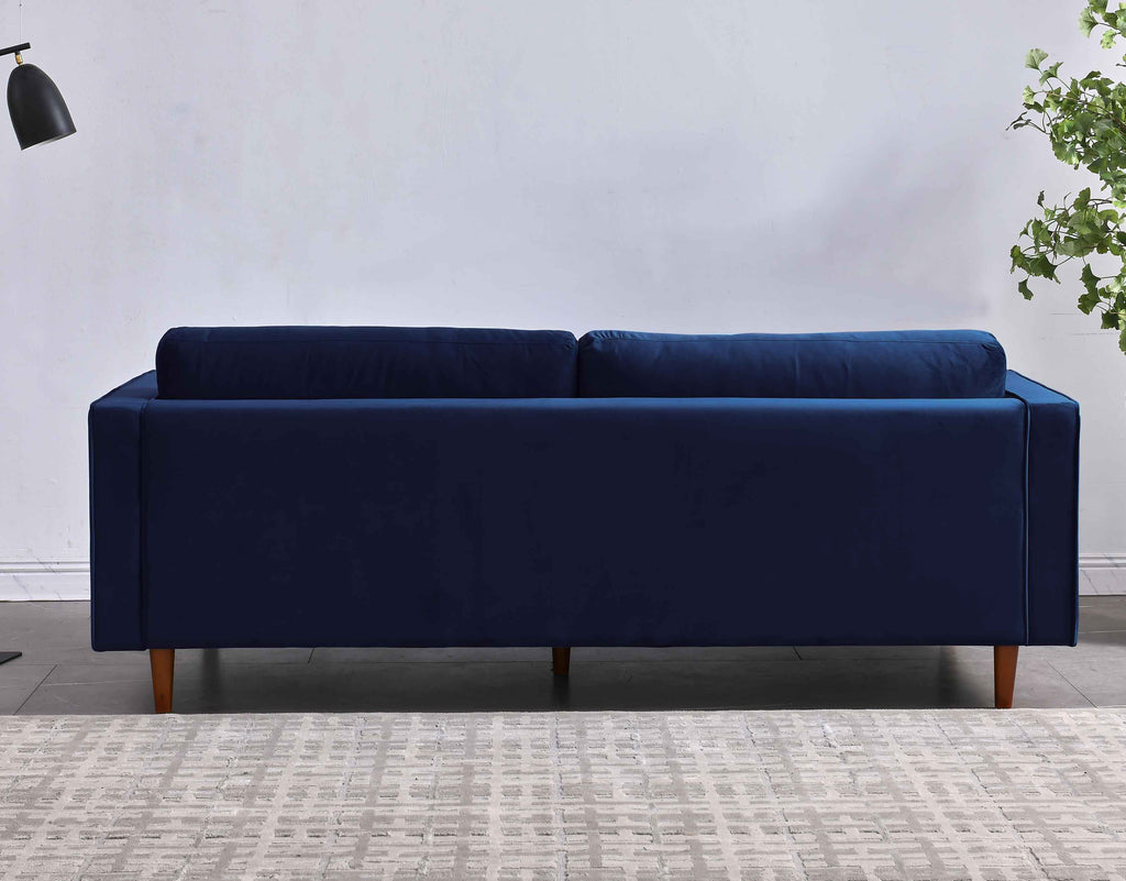 Rubeza Scott 3 Seater Velvet Sofa - Indigo Blue