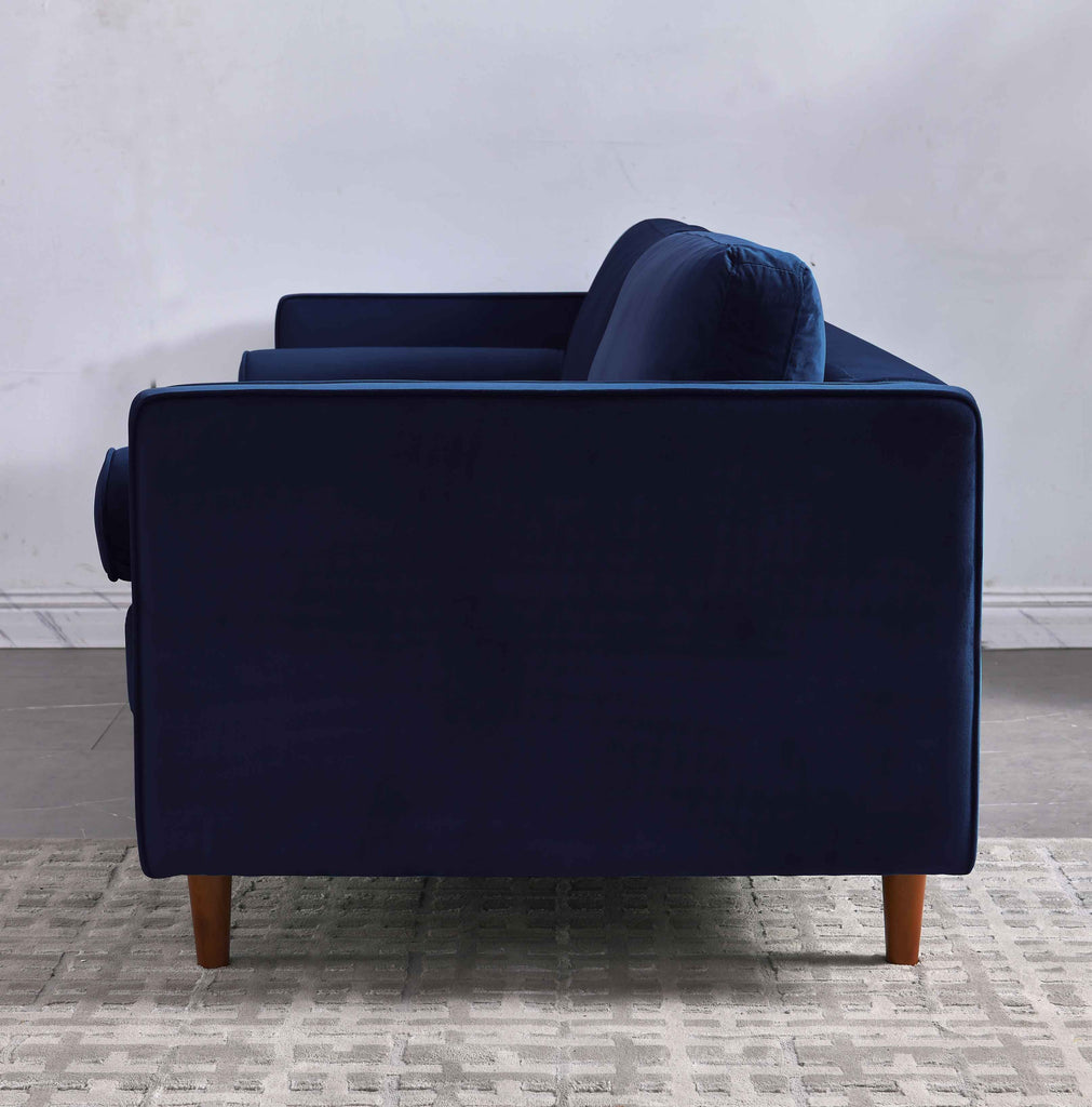 Rubeza Scott 3 Seater Velvet Sofa - Indigo Blue