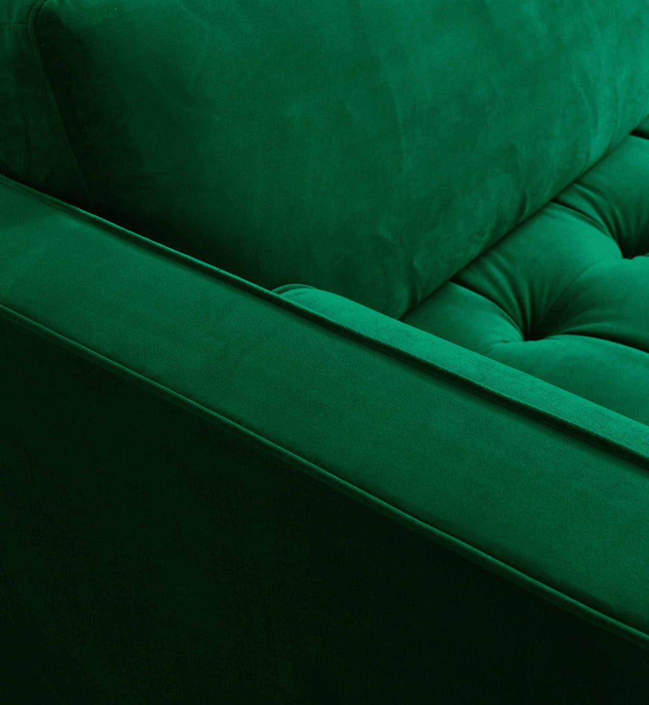 Rubeza Scott 3 Seater Velvet Sofa - Super Emerald Green