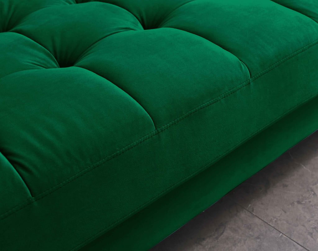 Rubeza Scott 3 Seater Velvet Sofa - Super Emerald Green