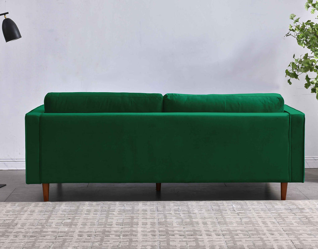 Rubeza Scott 3 Seater Velvet Sofa - Super Emerald Green