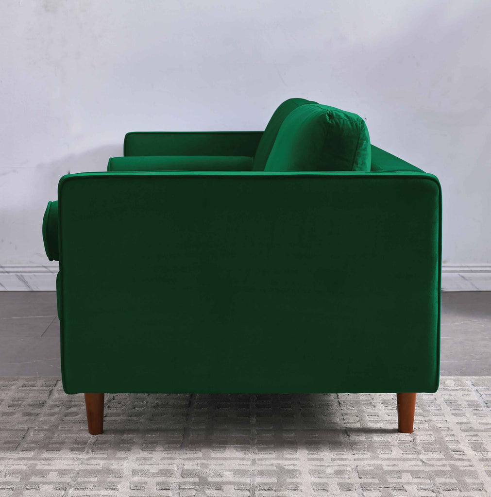 Rubeza Scott 3 Seater Velvet Sofa - Super Emerald Green