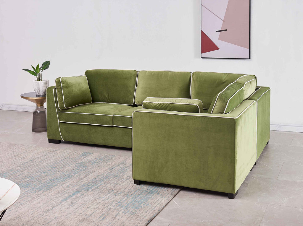 Rubeza Brora 4 Seater Right Hand Facing Corner Sofa - Grass Green