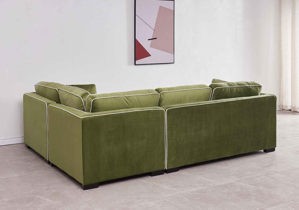 Rubeza Brora 4 Seater Right Hand Facing Corner Sofa - Grass Green