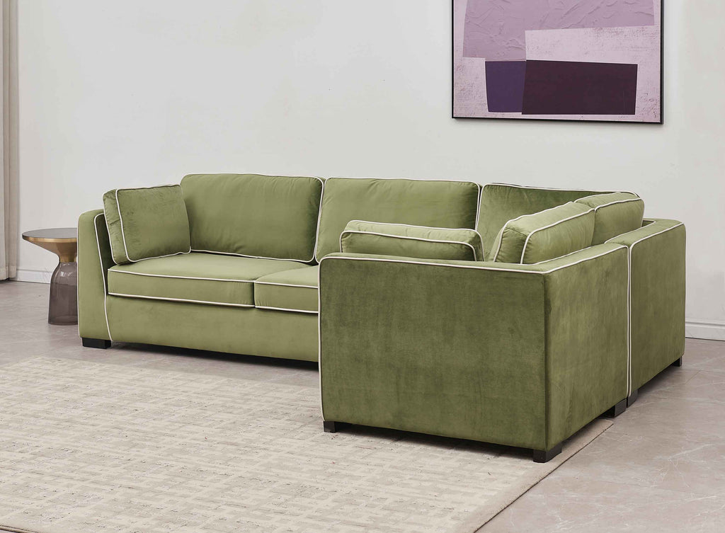 Rubeza Brora 5 Seater Right Hand Facing Corner Sofa - Grass Green