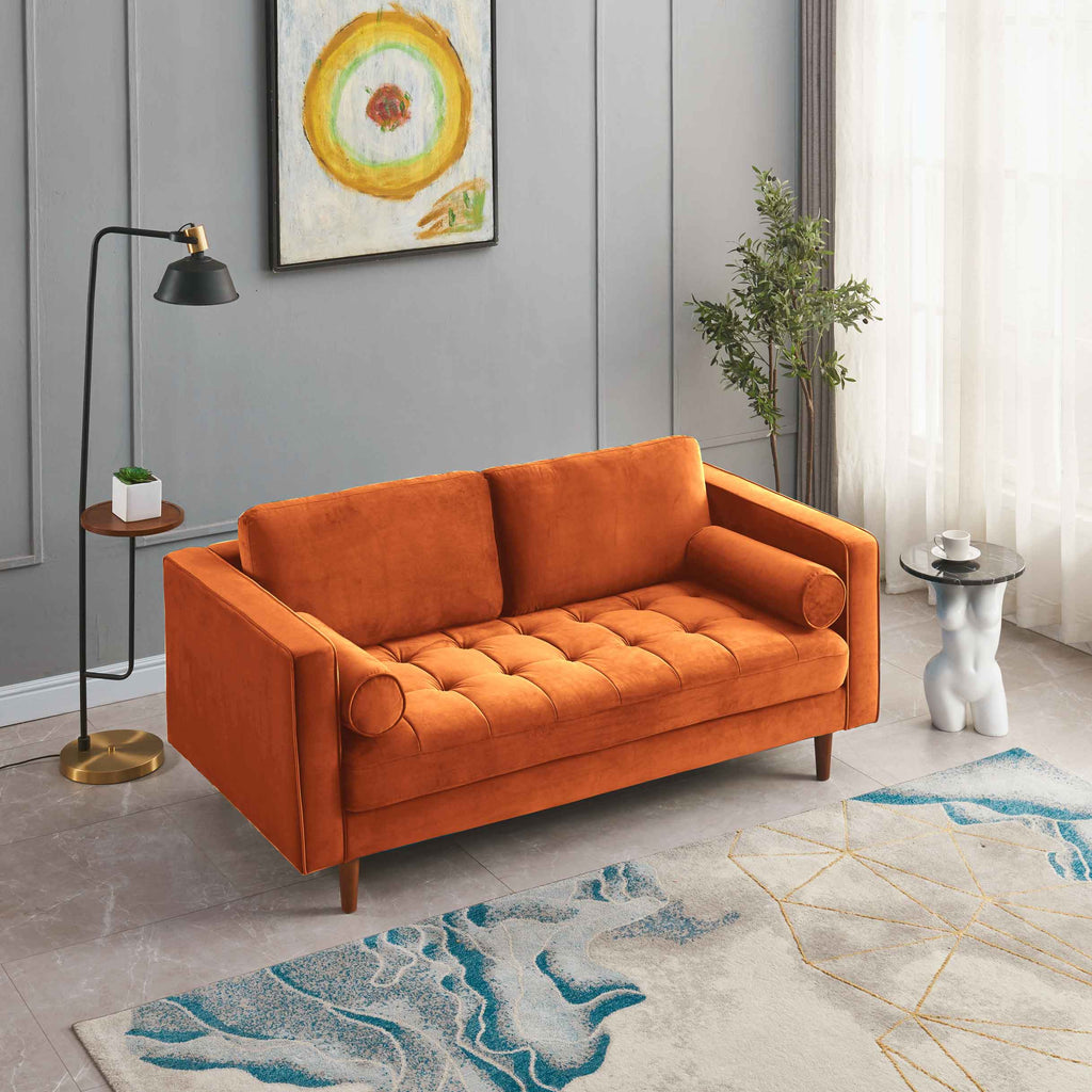 Rubeza Scott 2 Seater Sofa - Burnt Orange