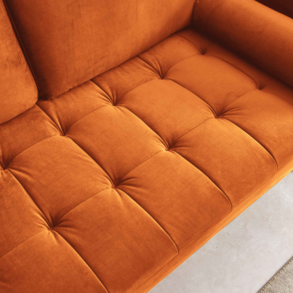 Rubeza Scott 2 Seater Sofa - Burnt Orange