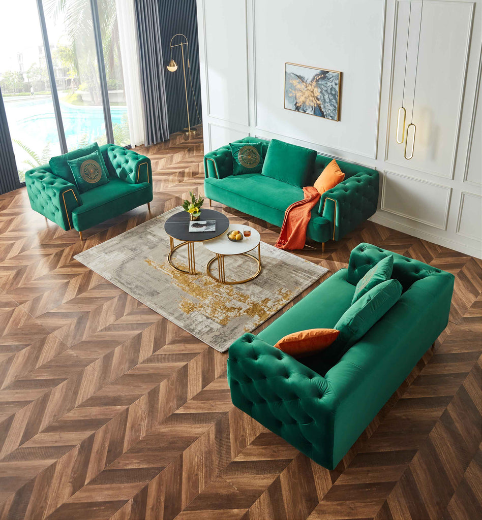 Rubeza Sofia 3 Seater Sofa - Emerald Green