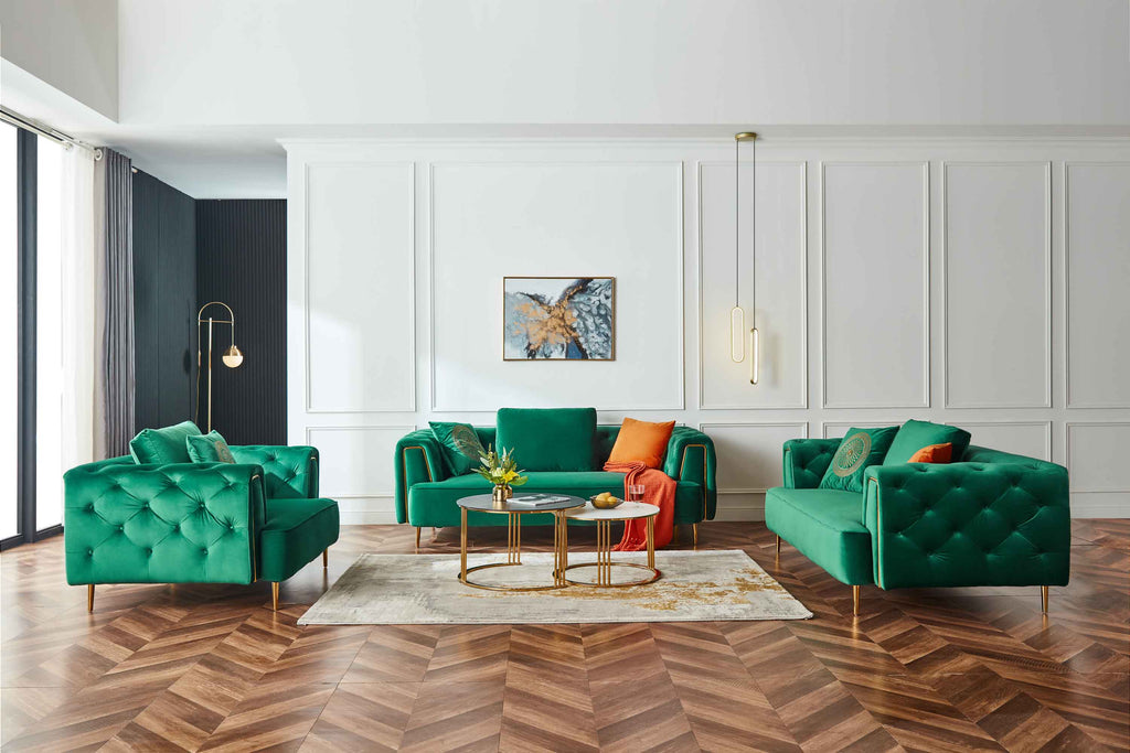 Rubeza Sofia 3 Seater Sofa - Emerald Green