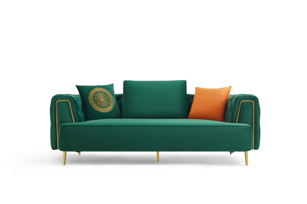 Rubeza Sofia 3 Seater Sofa - Emerald Green