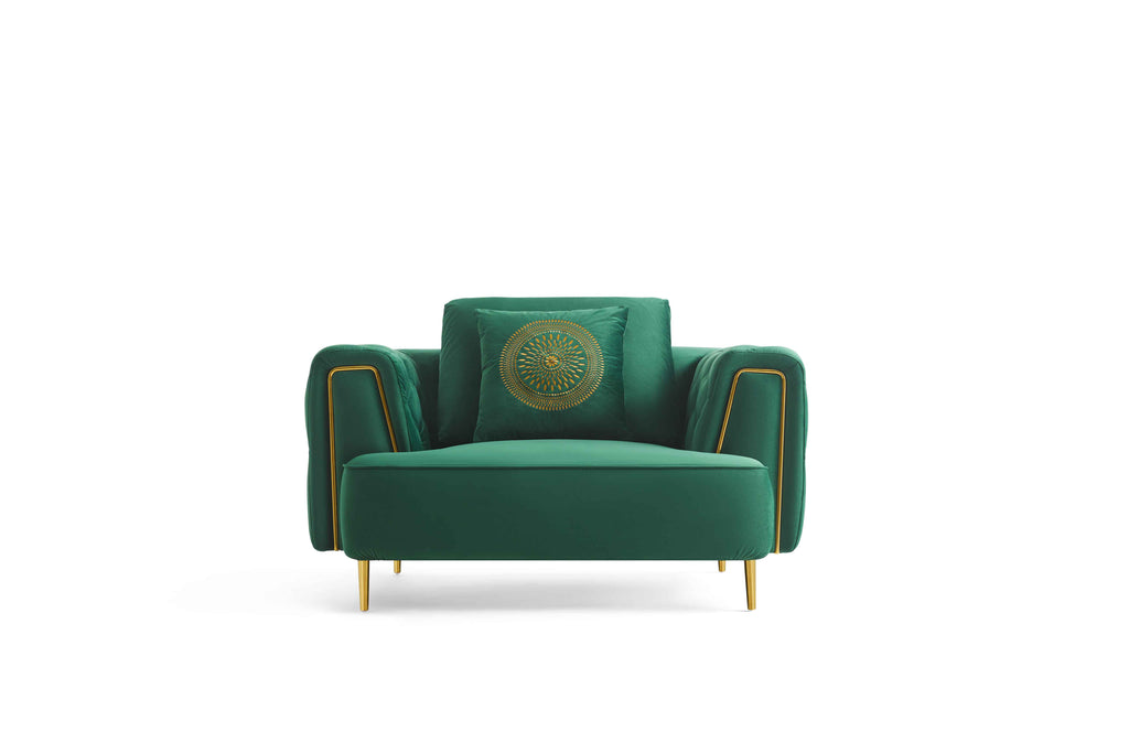 Rubeza Sofia Armchair - Emerald Green