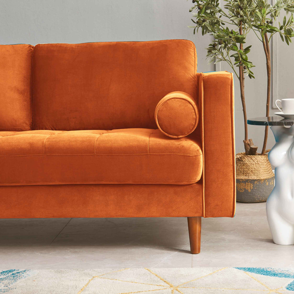 Rubeza Scott 2 Seater Sofa - Burnt Orange