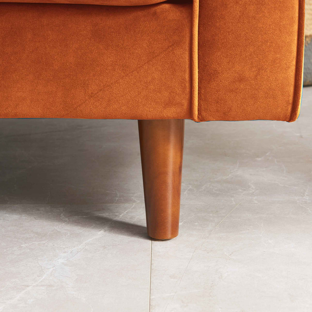 Rubeza Scott 2 Seater Sofa - Burnt Orange