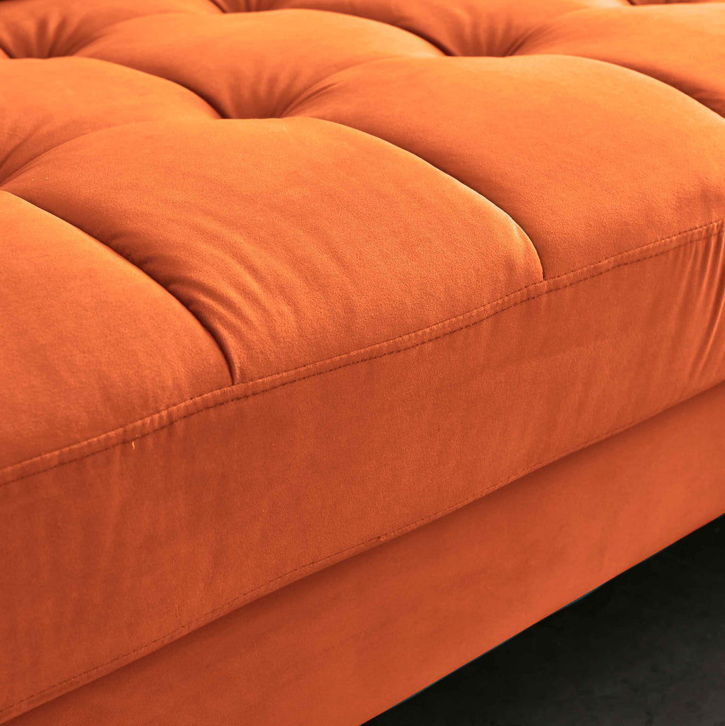 Rubeza Scott 4 Seater Left Hand Facing Chaise End Corner Sofa - Burnt Orange