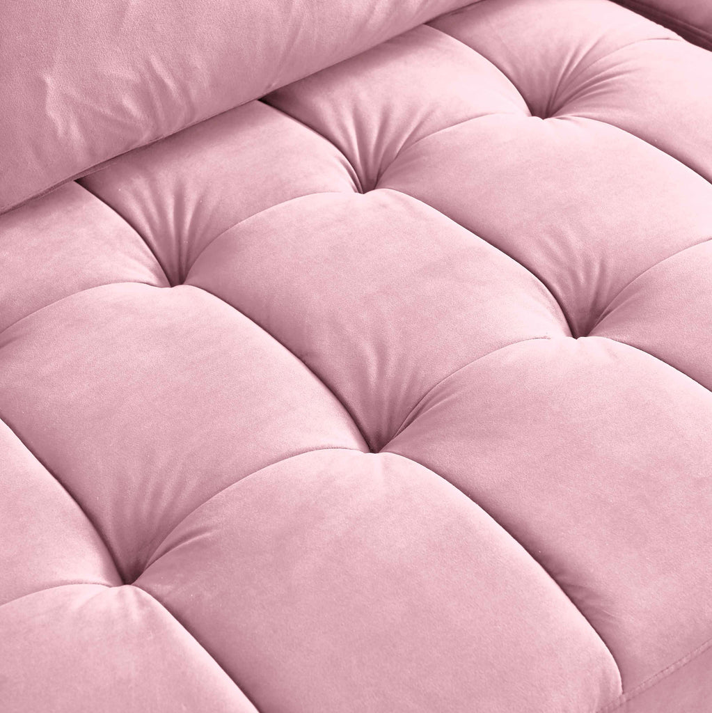 Rubeza Scott 4 Seater Left Hand Facing Chaise End Corner Sofa  - Taffy Pink