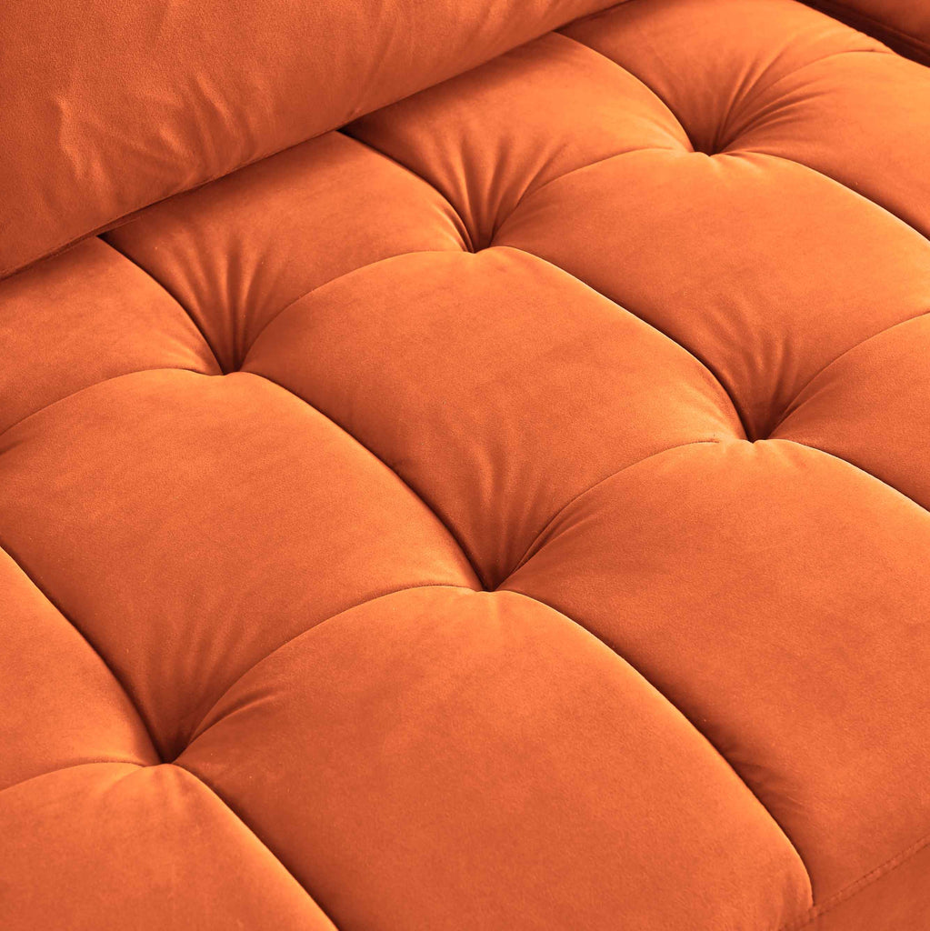 Rubeza Scott 4 Seater Left Hand Facing Chaise End Corner Sofa - Burnt Orange