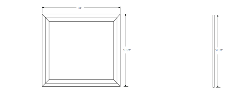 Rubeza Sazio Chorchoal 863x800mm Luxury Framed Mirror