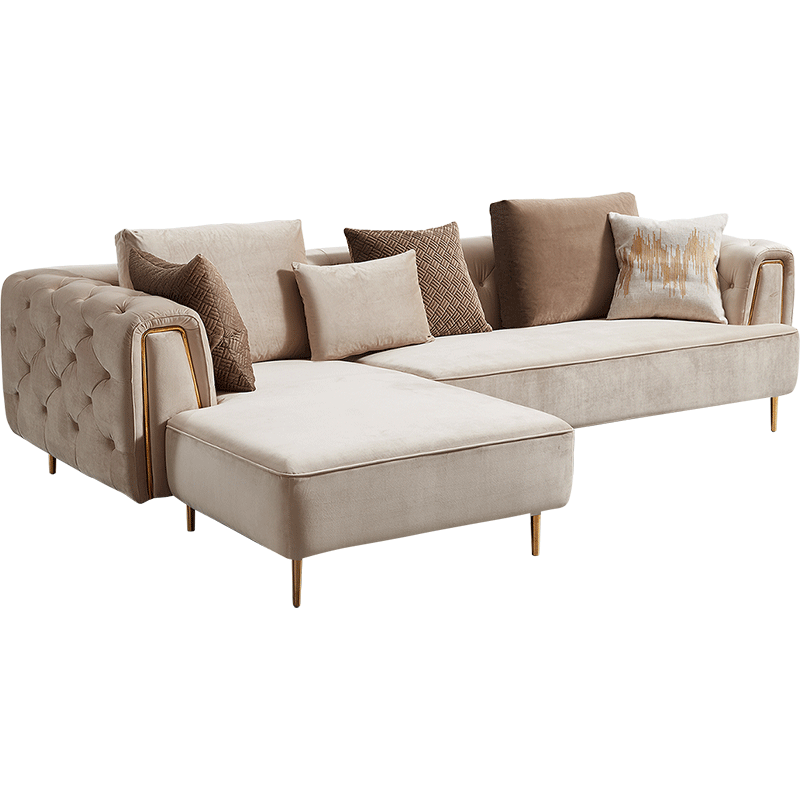 Rubeza Sofia Left Hand Facing Corner Sofa - Warm Sand