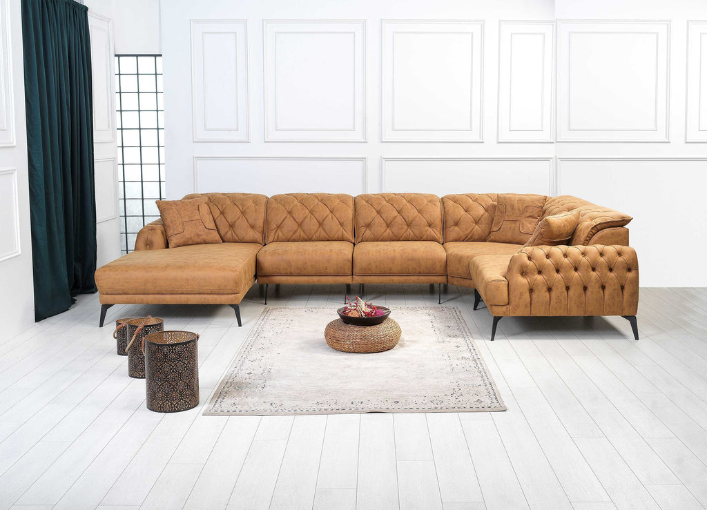 Rubeza Piera Chaise/Armless 1 Seater/Armless 1 Seater/ Corner/1+Seater - Tan