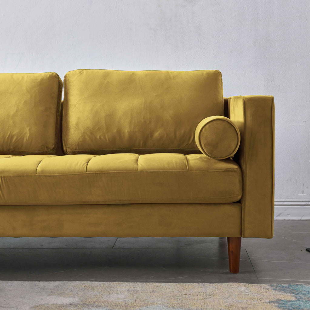 Rubeza Scott 4 Seater Left Hand Facing Chaise End Corner Sofa - Posh Gold