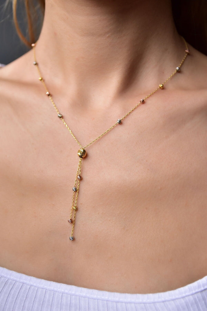 Dorika Three Colours 925 Sterling Silver Necklace