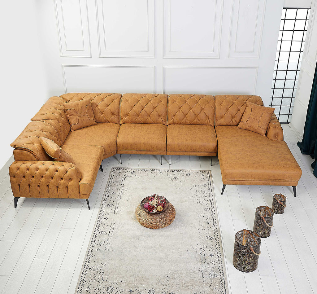 Rubeza Piera 1+Seater/Corner/Armless 1 Seater/Armless 1 Seater/ Chaise - Tan