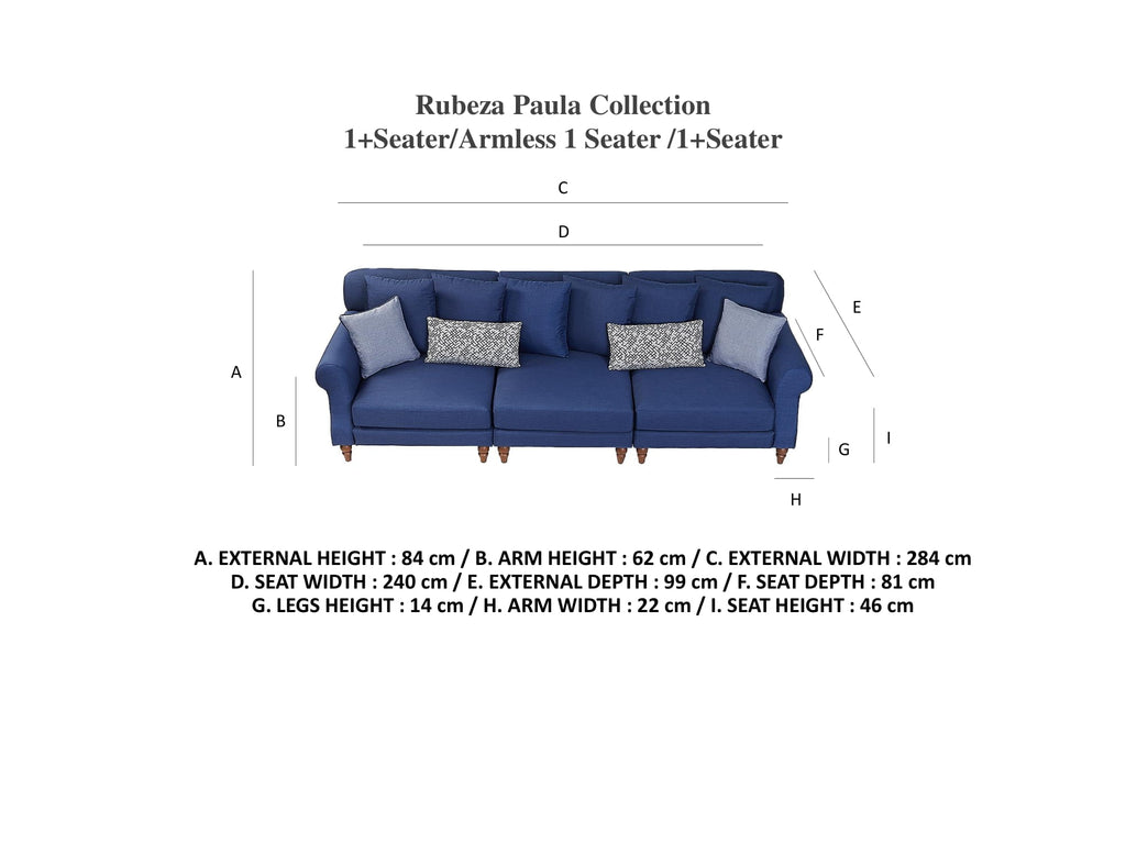 Rubeza Paula 1+Seater/Armless 1 Seater/1+Seater - Daisy White