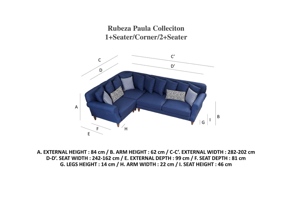 Rubeza Paula 1+Seater/Corner/2+Seater - Ocean Green