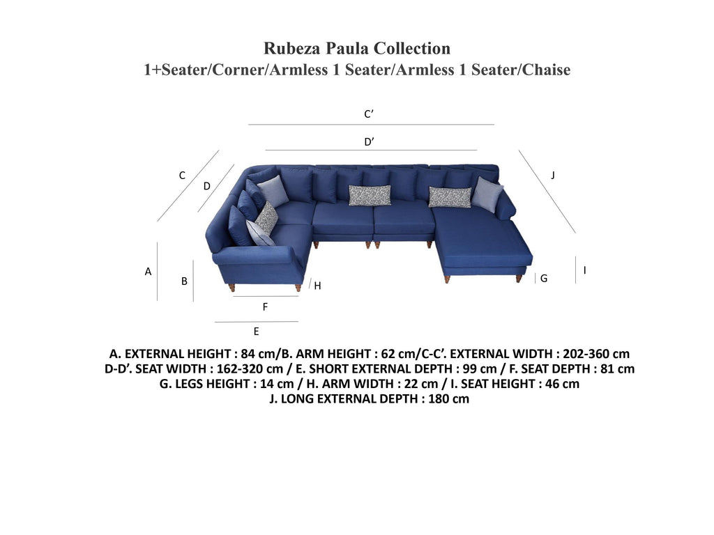 Rubeza Paula 1+Seater/Corner/Armless 1 Seater/Armless 1 Seater/Chaise - Tortilla Brown