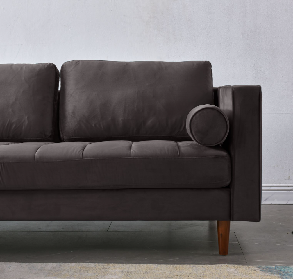 Rubeza Scott 4 Seater Right Hand Facing Chaise End Corner Sofa - Iron Grey