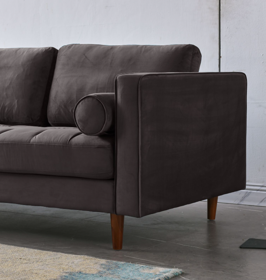 Rubeza Scott 4 Seater Right Hand Facing Chaise End Corner Sofa - Iron Grey