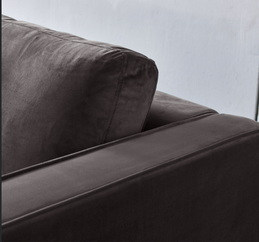 Rubeza Scott 4 Seater Right Hand Facing Chaise End Corner Sofa - Iron Grey