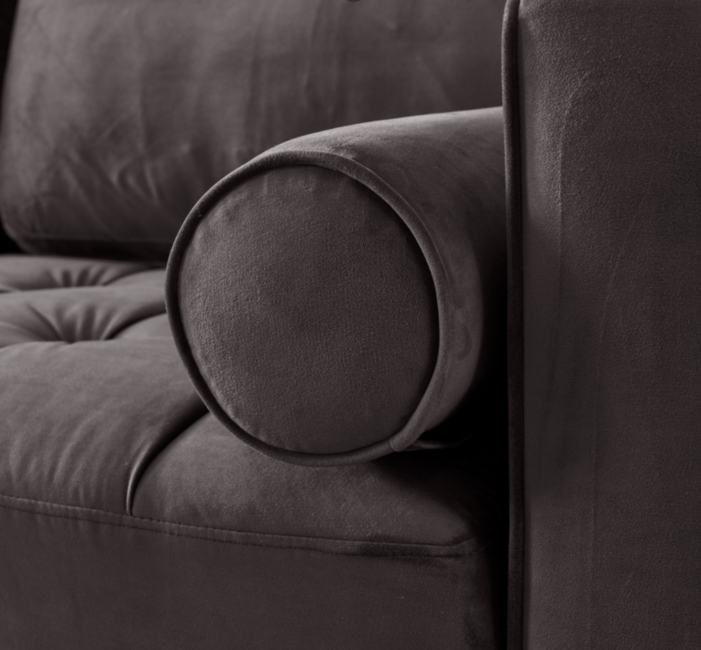 Rubeza Scott 4 Seater Right Hand Facing Chaise End Corner Sofa - Iron Grey