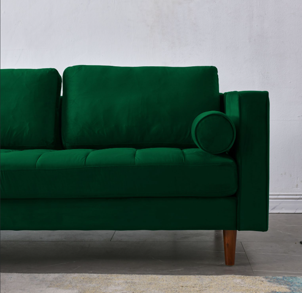 Rubeza Scott 4 Seater Right Hand Facing Chaise End Corner Sofa - Super Emerald Green