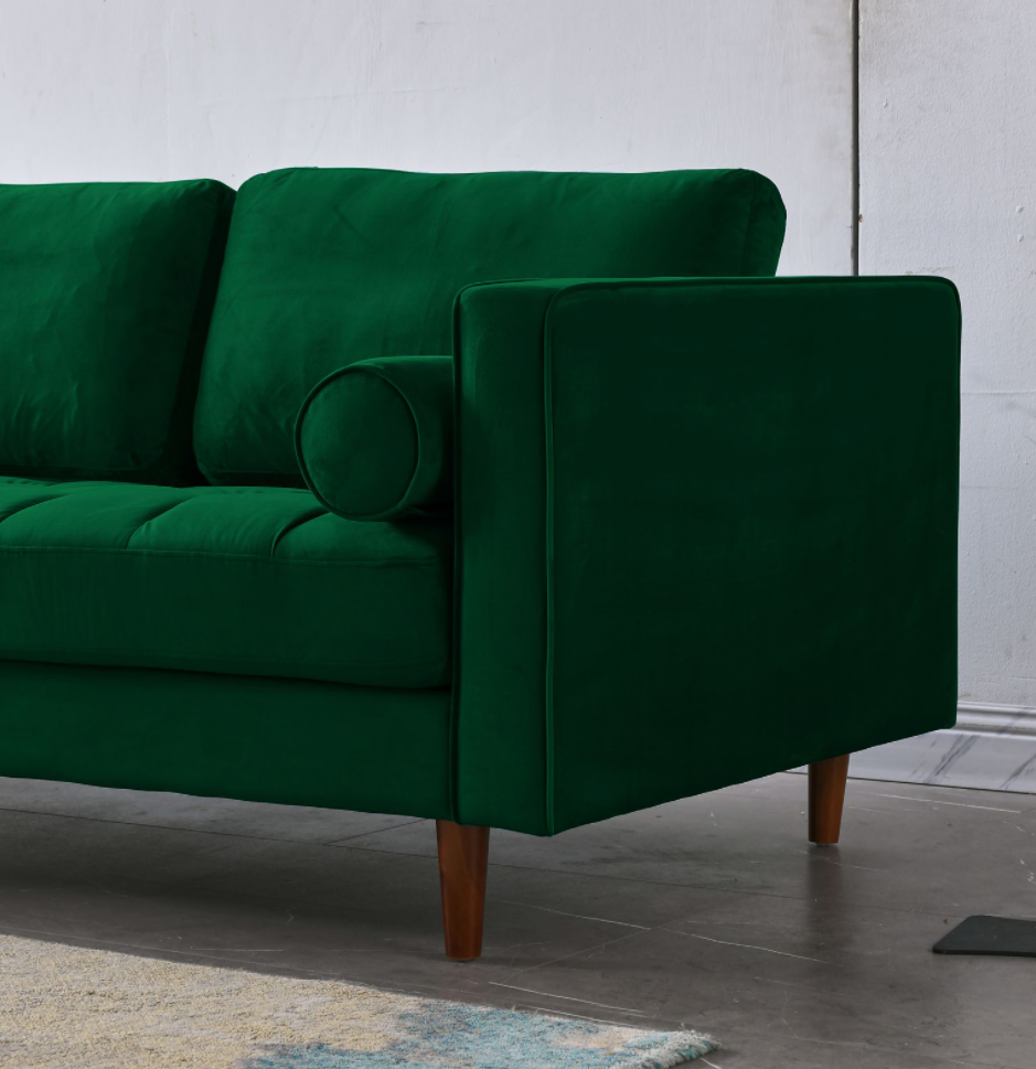 Rubeza Scott 4 Seater Right Hand Facing Chaise End Corner Sofa - Super Emerald Green