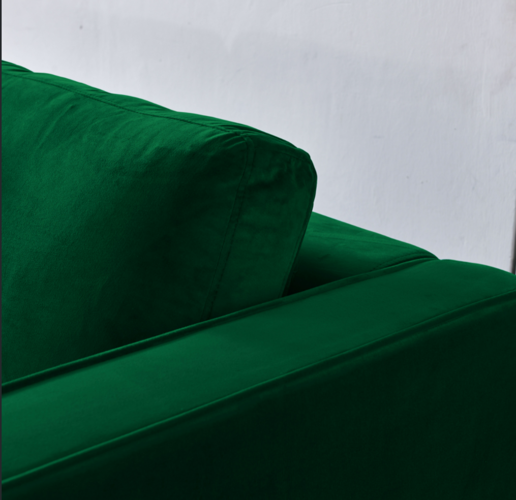 Rubeza Scott 4 Seater Right Hand Facing Chaise End Corner Sofa - Super Emerald Green