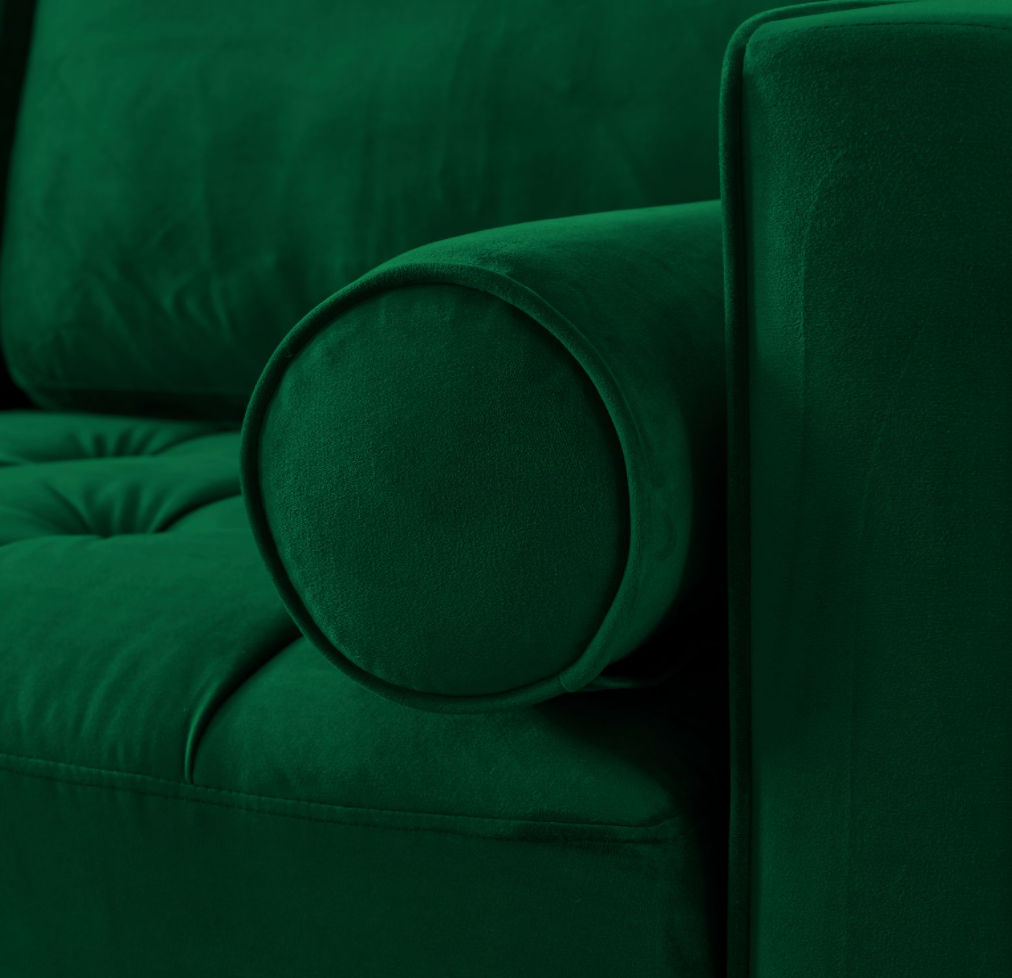 Rubeza Scott 4 Seater Right Hand Facing Chaise End Corner Sofa - Super Emerald Green