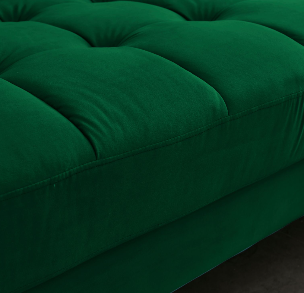 Rubeza Scott 4 Seater Right Hand Facing Chaise End Corner Sofa - Super Emerald Green